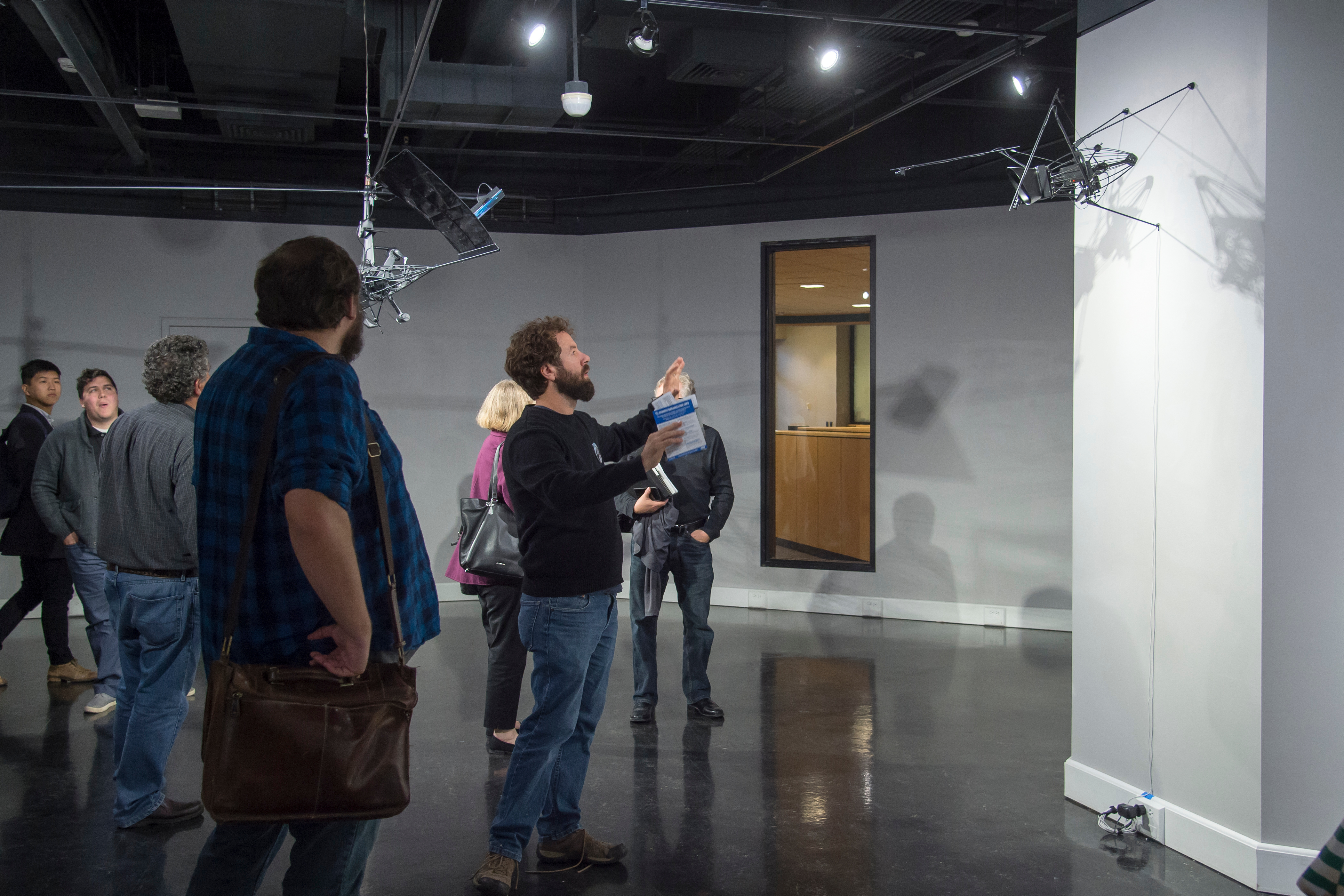 Technology Art Exhibit, Ringel Gallery, Björn Schülke, Artist, "Sentinel is watching you"